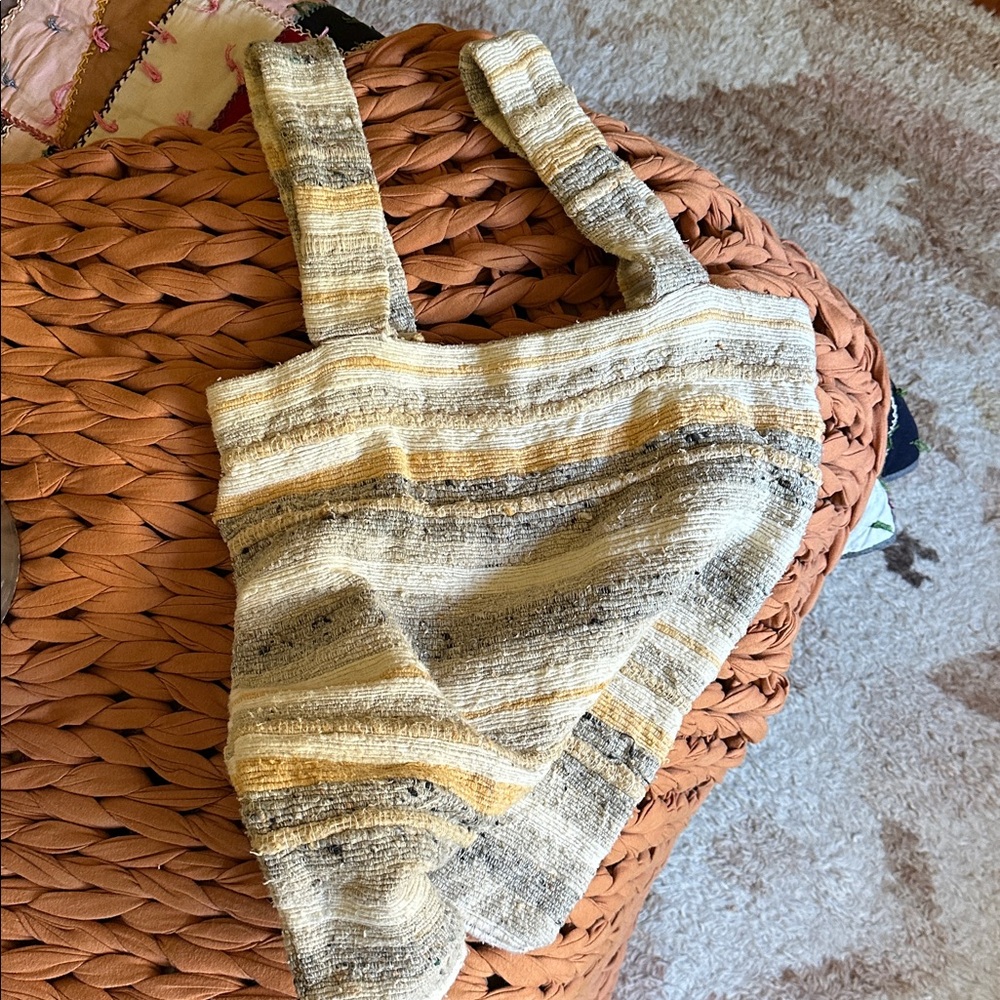 Striped Knit Blanket Tote